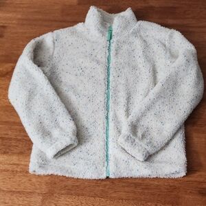 J. Crew Speckled White Kids Fleece Jacket